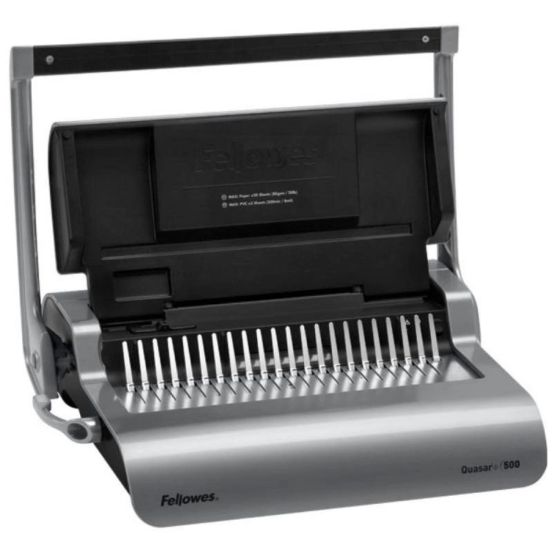 перфобиндер Fellowes® QUASAR+ механический на пласт. пружину, сшивает до 500