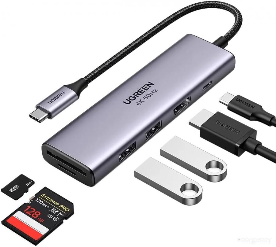 USB-хаб Ugreen CM511 / 60383 (серый космос)
