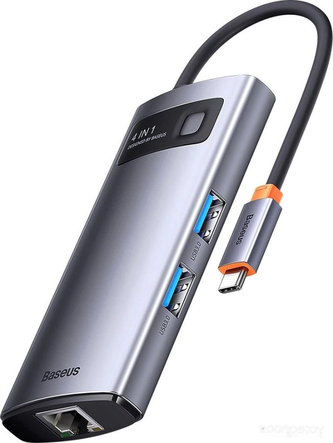 USB-хаб Baseus Metal Gleam 4в1 / WKWG070113 (серый)