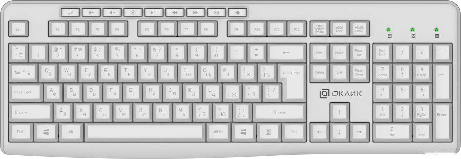 Клавиатура Оклик K225W (белый)