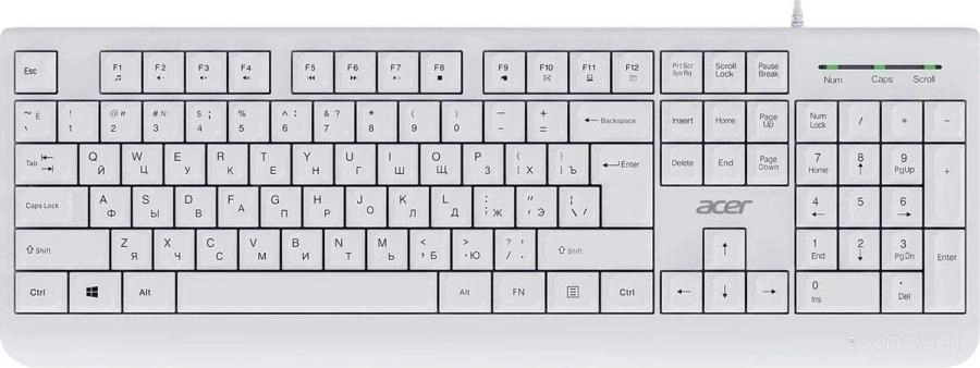 Клавиатура Acer OKW400 USB Multimedia / ZL.KBDEE.01B (белый)