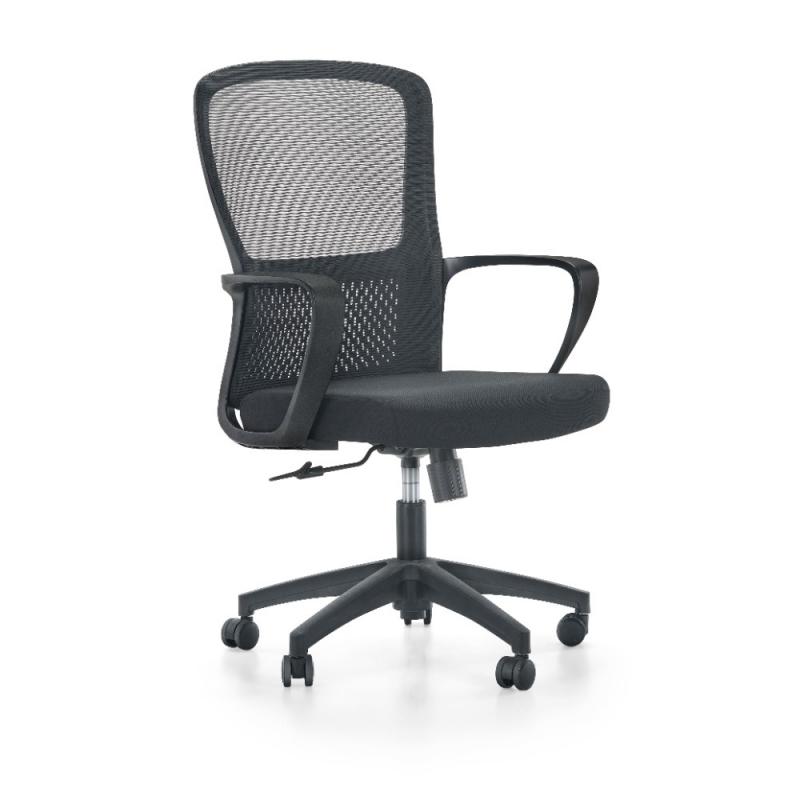Кресло д/персонала SitZone U-069B сетка/ткань, черный, крестов. пластик